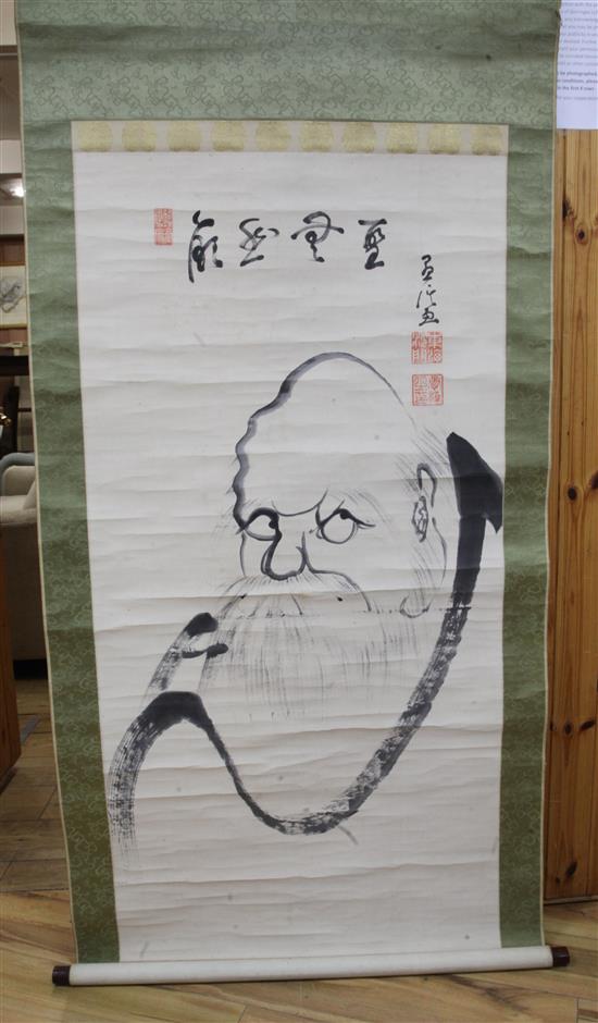 A scroll painting of an immortal, width 91cm